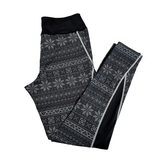 Alp n Rock Base Layer Leggings Pants Womens Size M Gray & Black Fair Isle - Picture 3 of 5
